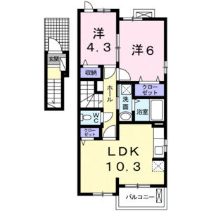 2LDK 間取り図