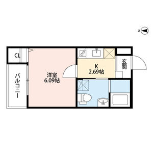 1K 間取り図