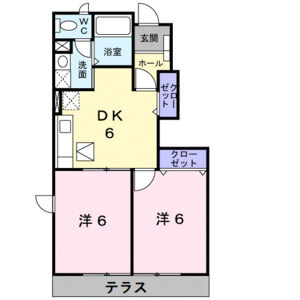 2DK 間取り図