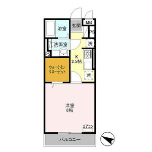 1K 間取り図