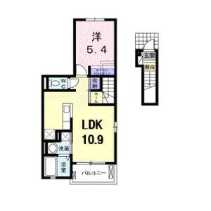 1LDK 間取り図