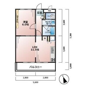 1LDK 間取り図