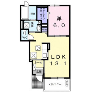 1LDK 間取り図