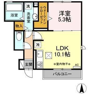 1LDK 間取り図