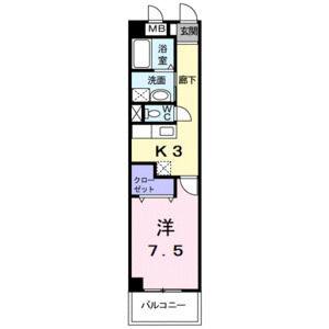 1K 間取り図