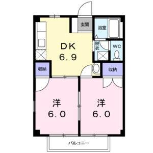 2DK 間取り図