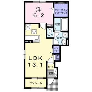 1LDK 間取り図