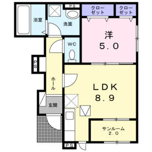 1LDK 間取り図