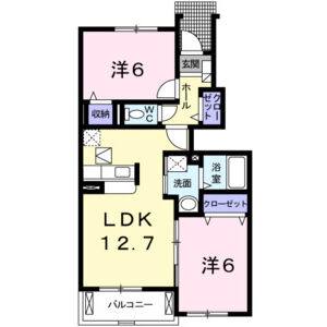 2LDK 間取り図