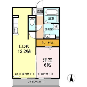 1LDK 間取り図