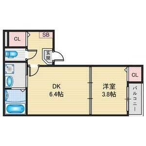 1DK 間取り図