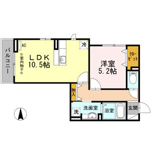 1LDK 間取り図