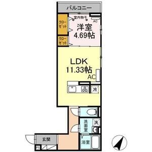 1LDK 間取り図