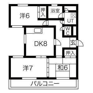 3DK 間取り図