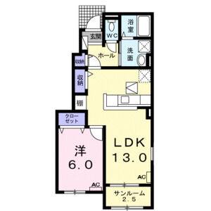 1LDK 間取り図