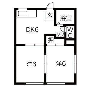 2DK 間取り図