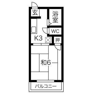 1K 間取り図
