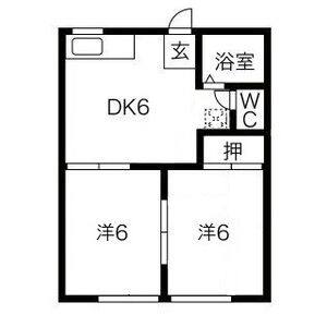 2DK 間取り図