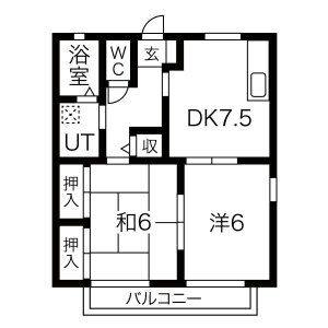 2DK 間取り図
