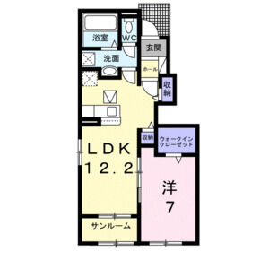 1LDK 間取り図