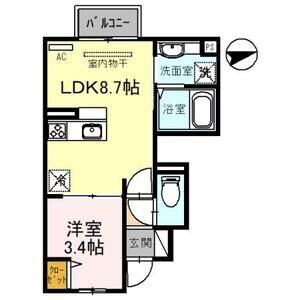 1LDK 間取り図