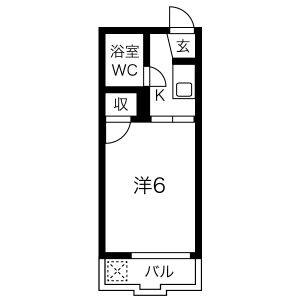 1K 間取り図