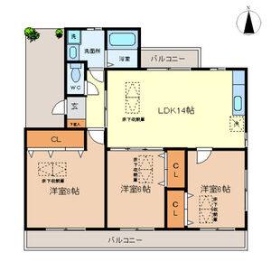 3LDK 間取り図