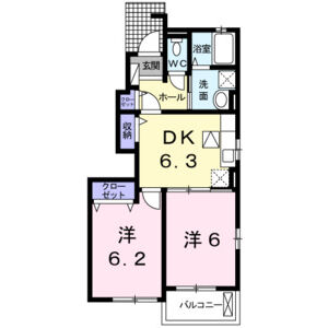2DK 間取り図