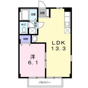 1LDK 間取り図