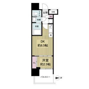 1DK 間取り図