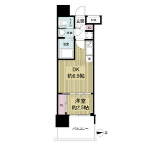 1DK 間取り図