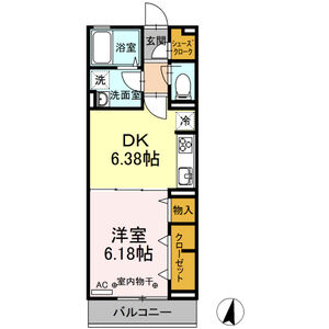 1DK 間取り図