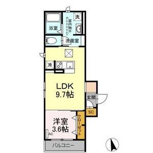 1LDK 間取り図