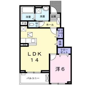 1LDK 間取り図