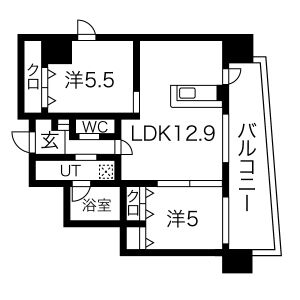 2LDK 間取り図