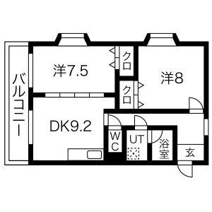 2LDK 間取り図