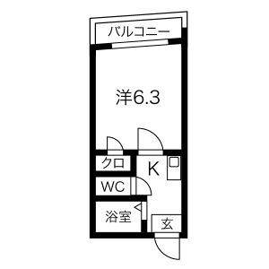 1K 間取り図