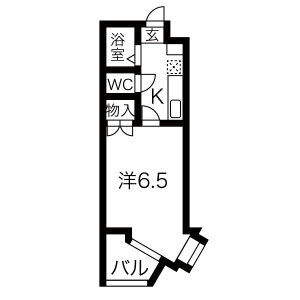 1K 間取り図