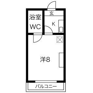 1K 間取り図