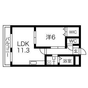 1LDK 間取り図