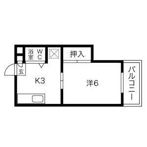 1K 間取り図