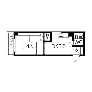 1DK 間取り図