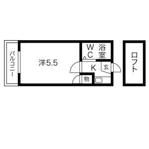 1K 間取り図