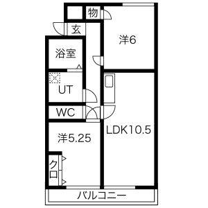 2LDK 間取り図