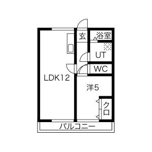 1LDK 間取り図