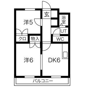 2DK 間取り図