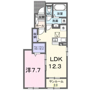 1LDK 間取り図