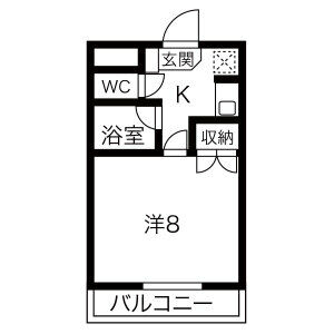 1K 間取り図