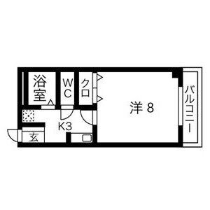 1K 間取り図
