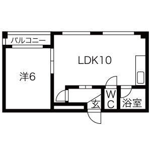 1LDK 間取り図